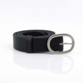 Ceinture en cuir noir avec boucle en laiton "Eugène" - 3cm