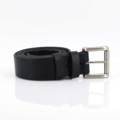 Ceinture en cuir noir, avec boucle en laiton à Rouleau - 3,5 cm