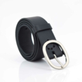 Ceinture en cuir noir avec boucle en laiton "Thibault", 3,5 cm