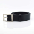 Ceinture en cuir noire avec boucle en laiton "Franck"