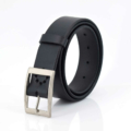 Ceinture en cuir noire avec boucle en laiton "Franck"