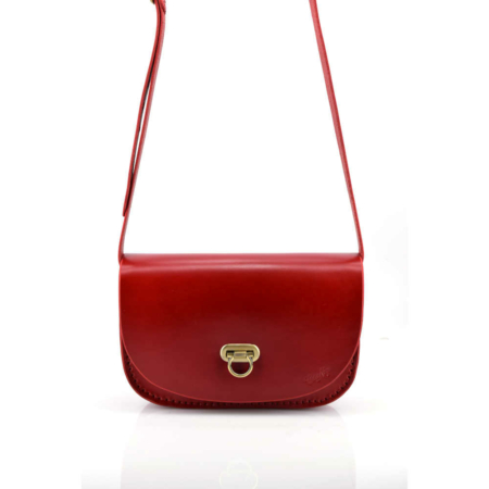 Sac pour femme en cuir rouge à bandoulière "Pom"