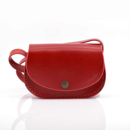 Petit sac rouge en cuir avec bandoulière "Ema"