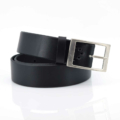 Ceinture en cuir noire avec boucle en laiton "Franck"