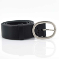 Ceinture en cuir noir avec boucle en laiton "Thibault", 3,5 cm