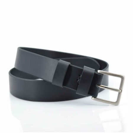 Ceinture ou ceinture noir en cuir, boucle en laiton "Boris"