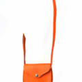 Petit sac orange en cuir à bandoulière "Camille" - fermeture aimant