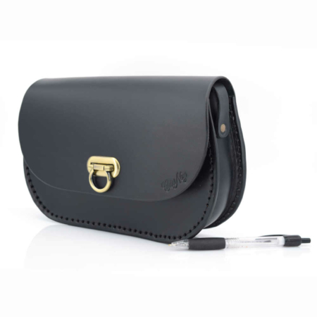 Sac noir en cuir "Baume" - sac bandoulière pour femme