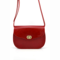 Sac pour femme en cuir rouge à bandoulière "Cerise" - tourniquet